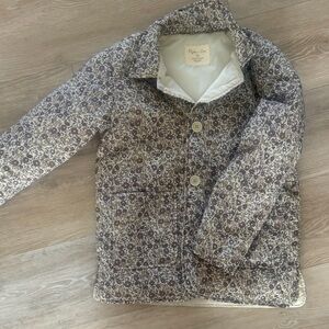 Rylee + Cru Floral Kids Puffer Jacket - Cream and Brown